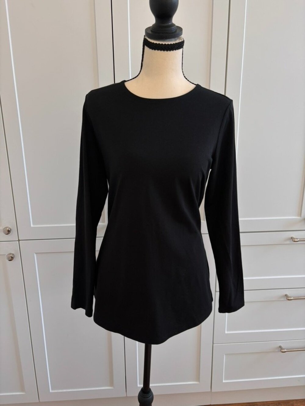 Pure Jill J.Jill Pima Stretch Cotton Shirttail Tee Black Size XS Never Worn